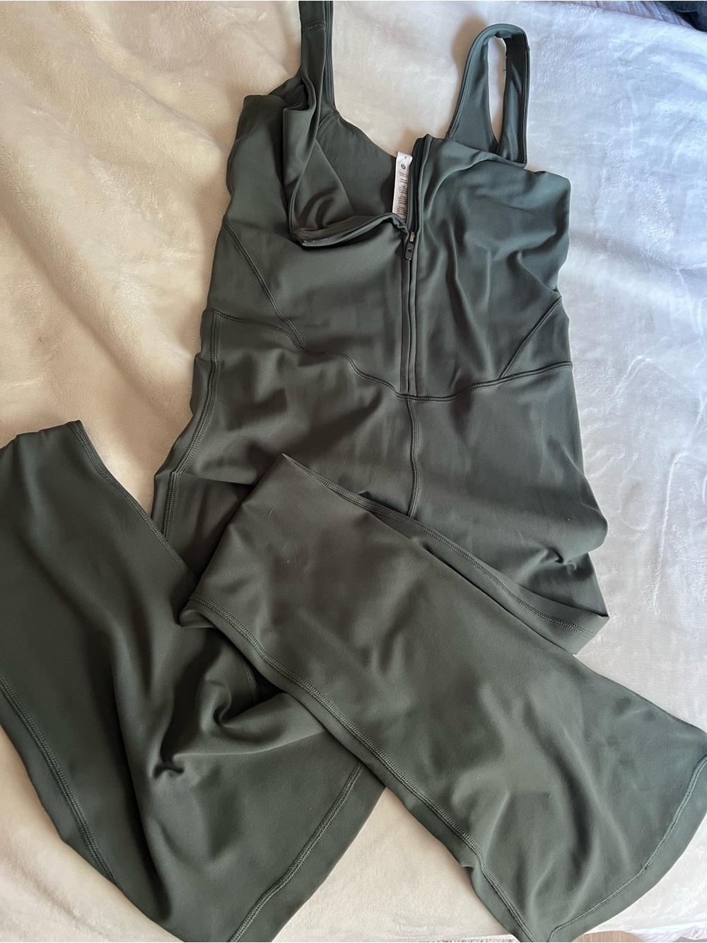 lululemon athletica Women’s Olive Green Front-Zip One-Piece - Picture 2 of 5